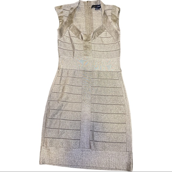 French Connection Dresses & Skirts - French Connection Sparkly Silver Dress Size 6